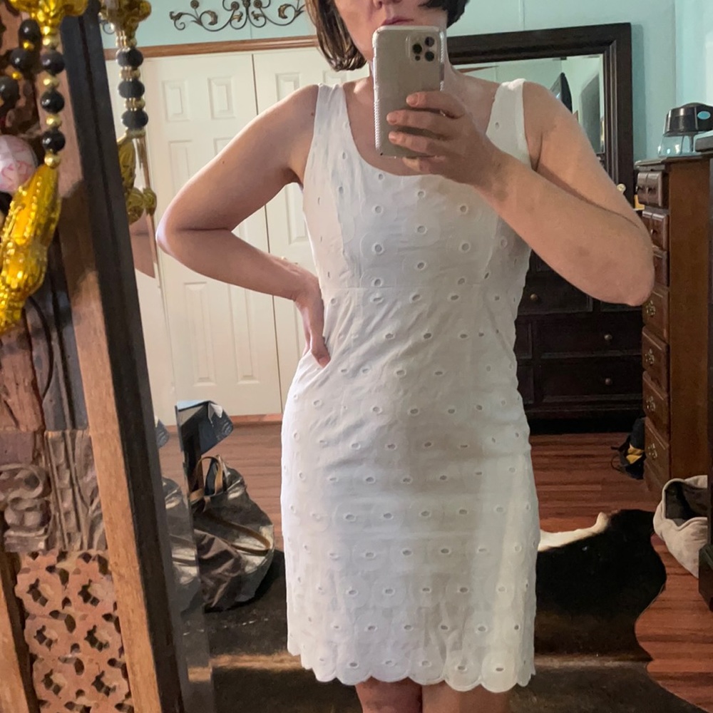 Eyelet white dress